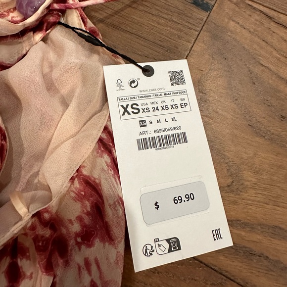 NWT Zara Beaded Tie-Dye Dress - Picture 4 of 4